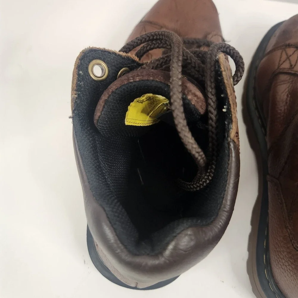 Dr Martens Mens Leather Ankle Boots Sz 8 Leather Steel Toe Work Hiking‎ Brown